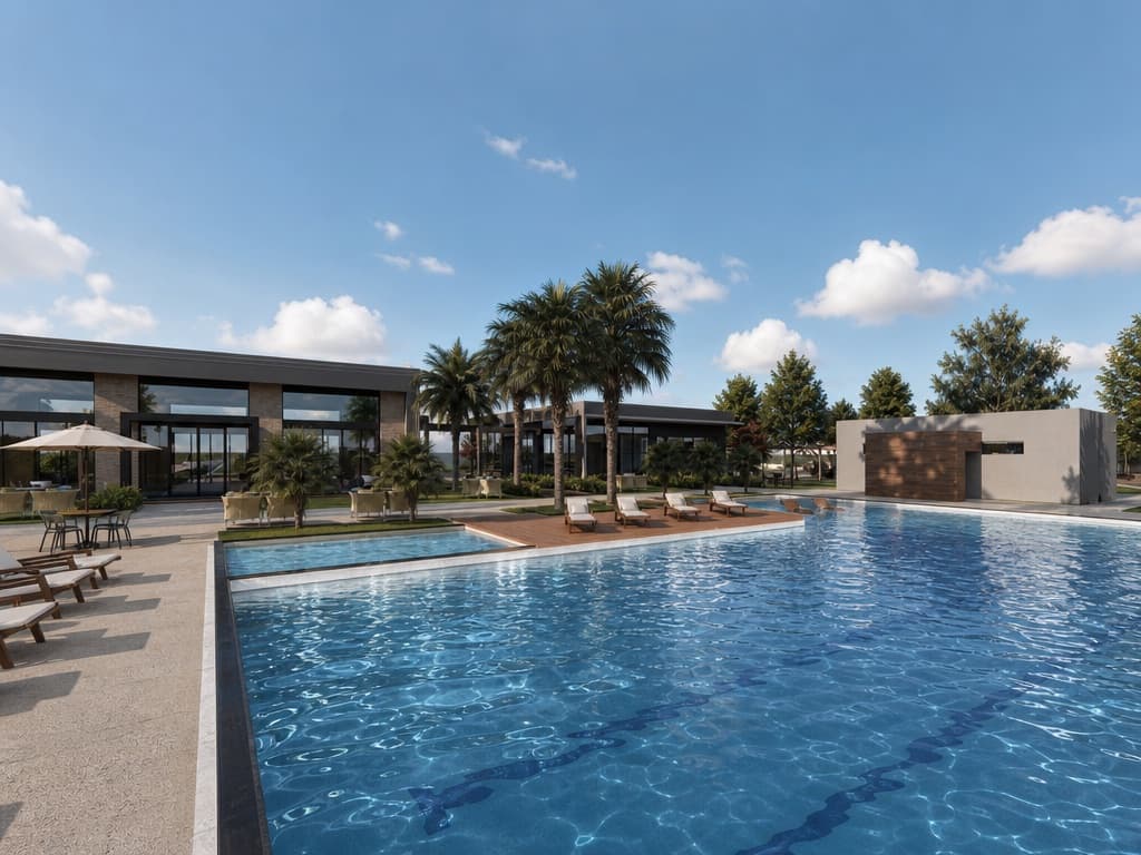Piscina com raia olímpica